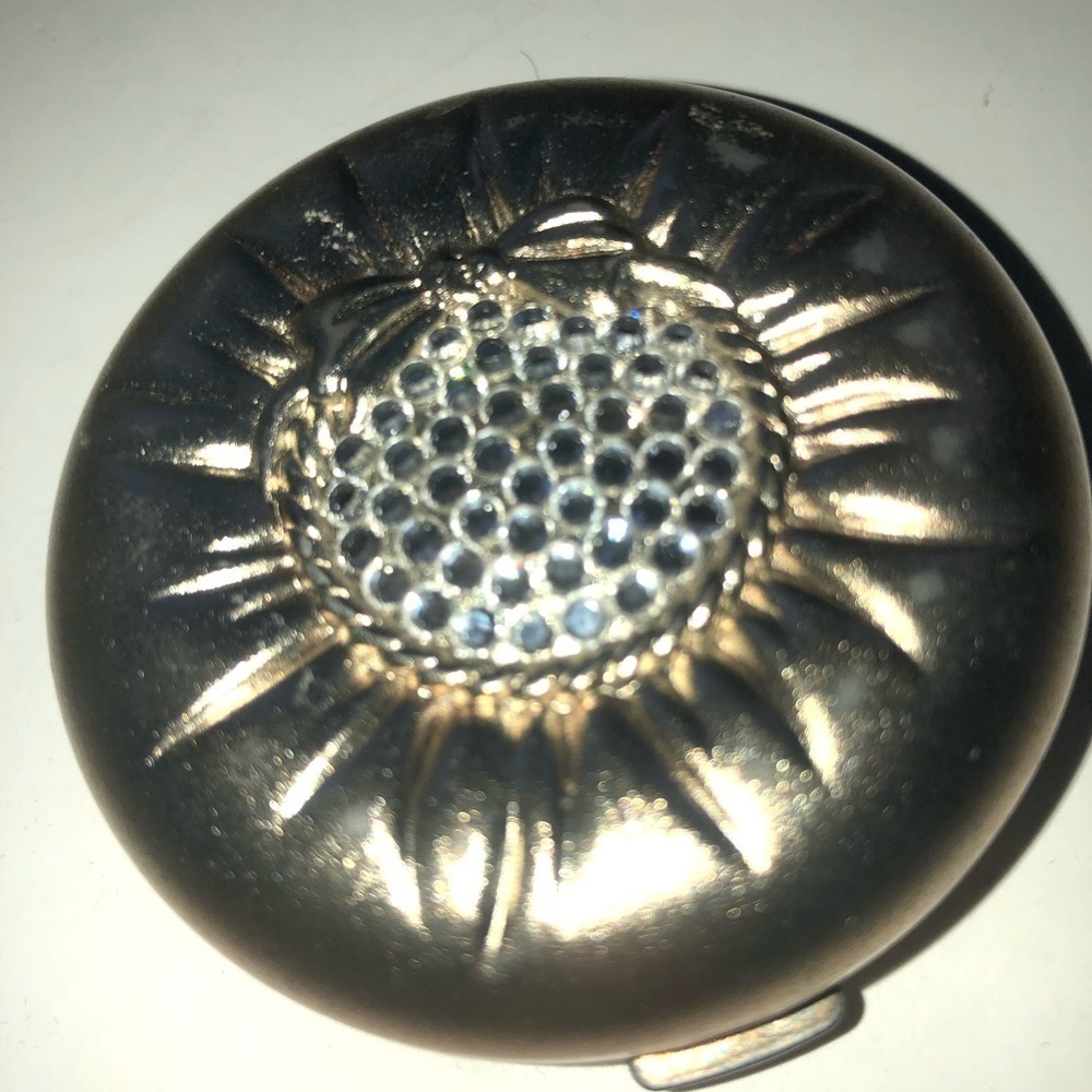 Gold Sunburst Rhinestone Compact